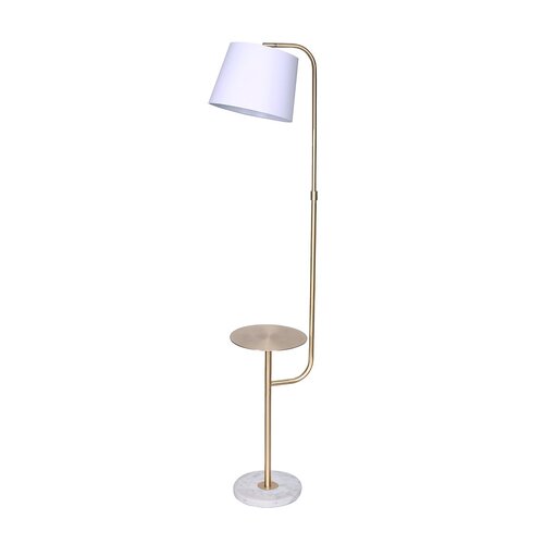 Sarantino Marble & Metal End Table Top Floor Lamp - Main Image