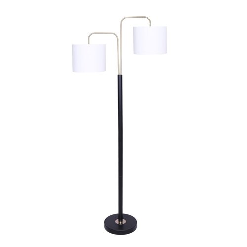 Sarantino Black/Brass Finish Reading Light  Electric Table Lamp - Main Image