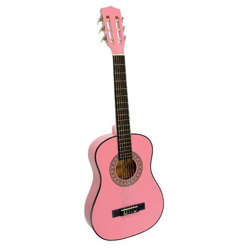 Karrera 34in Acoustic Wooden Childrens Guitar - Pink - Main Image
