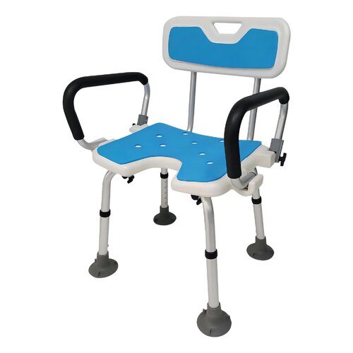 Orthonica Height Adjustable Aluminium Shower Chair With Adjustable Armrests - Main Image