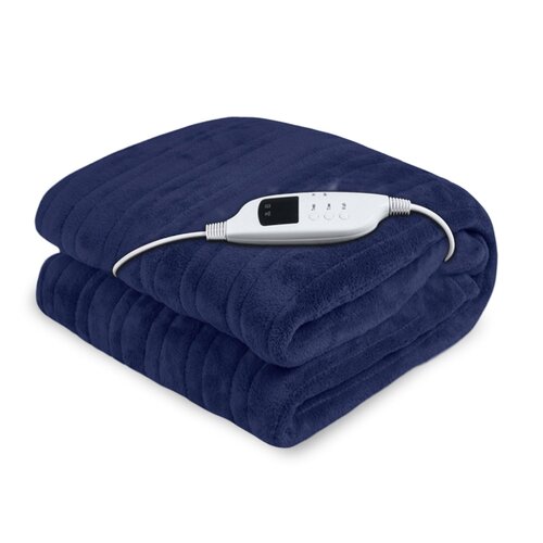Laura Hill Heated Electric Blanket Coral Warm Fleece Winter Blue - Main Image