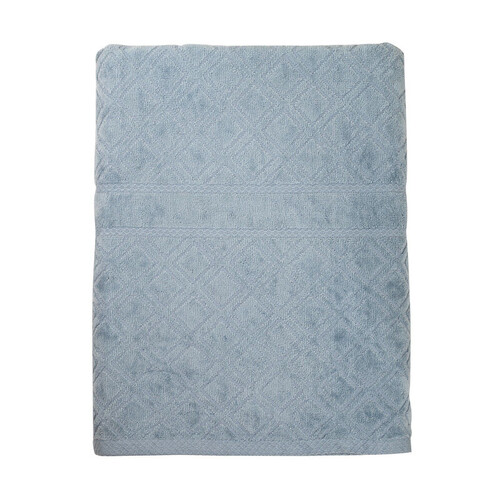 Premium Velour Diamond Design Jacquard Bath Towel (Blue) - Main Image