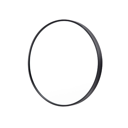 Wall Mirror Round Aluminum Frame Bathroom 60cm BLACK - Main Image