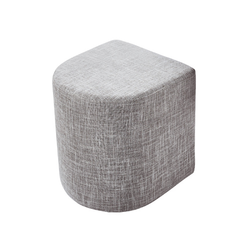 Ottoman Stool Linen Fabric Footstool Foot Rest Pouffe Pouf Seat - Dark Grey - Main Image