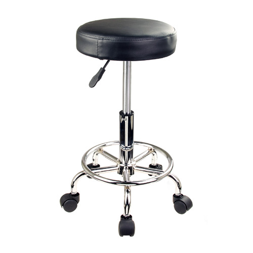 Swivel Salon Barber Stool Chair Round Type BLACK - Main Image