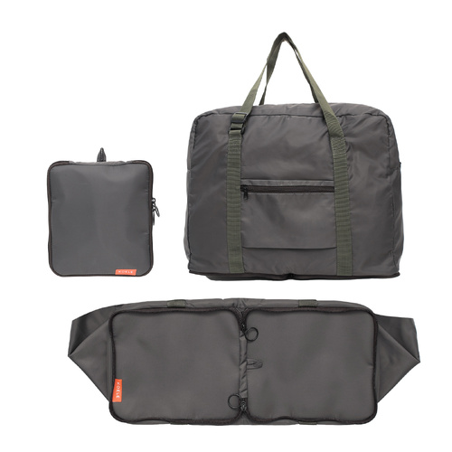 Shopper Bag Travel Duffle Bag Foldable Laptop Luggage Nylon KO-BOSTON KHAKI - Main Image