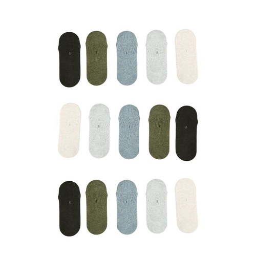 15X Rexy Daily No Show Ankle Socks Large Non-Slip Breathable MULTI COLOUR - Main Image