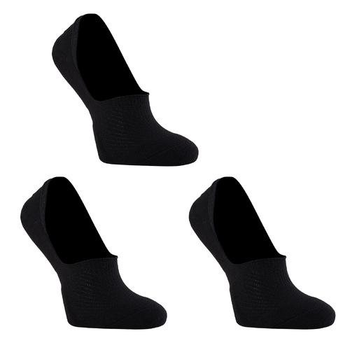 3X Rexy Cushion No Show Ankle Socks Large Non-Slip Breathable BLACK - Main Image