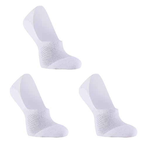 3X Rexy Cushion No Show Ankle Socks Large Non-Slip Breathable WHITE - Main Image