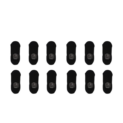 12X Rexy Cushion No Show Ankle Socks Medium Non-Slip Breathable BLACK - Main Image