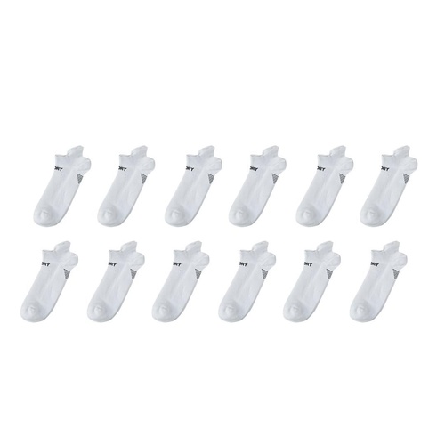 12X Rexy Seamless Sport Sneakers Socks Medium Non-Slip Heel Tab WHITE - Main Image