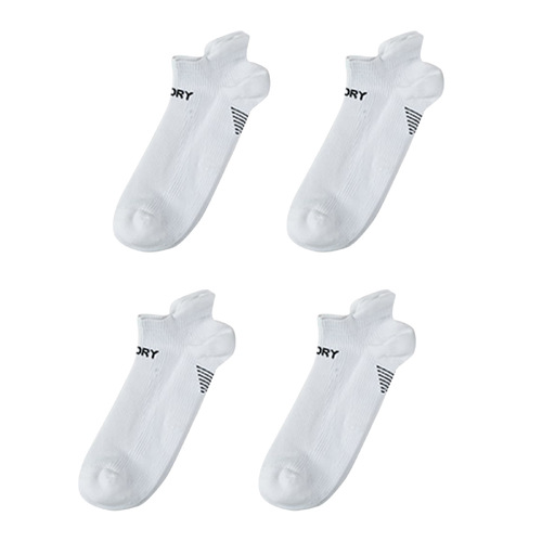 4X Rexy Seamless Sport Sneakers Socks Medium Non-Slip Heel Tab WHITE - Main Image