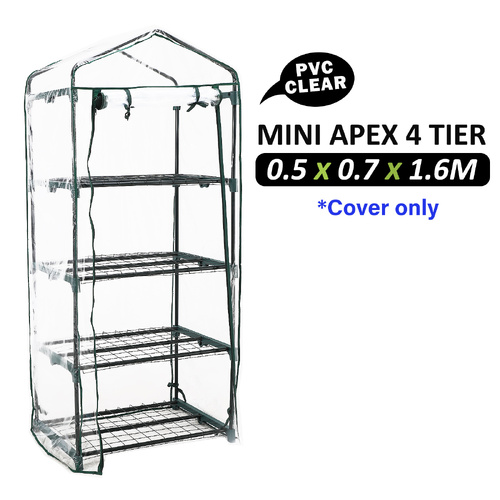 Mini Garden Greenhouse Shed PVC Cover Only Apex - Main Image