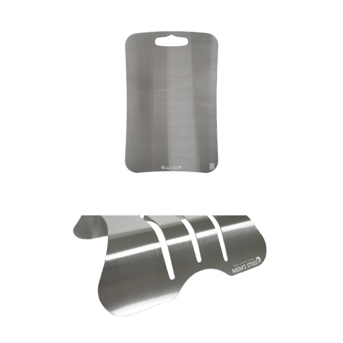 Combo Medium Stainless Steel Chopping Cutting Board + Chopping Boards Holder - Main Image
