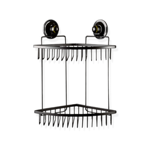 Double Corner Shelf Removable Suction BLACK - Main Image