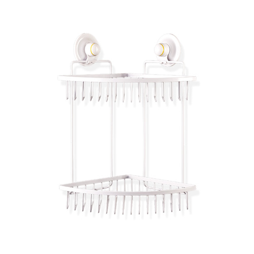Double Corner Shelf Removable Suction WHITE - Main Image