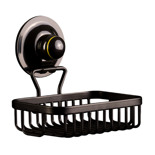 Soap Holder Basket Removable Stainless Suction BLACK - Main Image