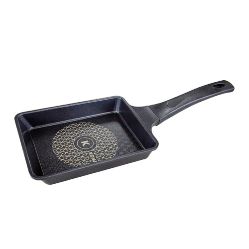 KOMAN Shinewon Frypan Frying Pan 19x14cm Non-stick Titanium Coat Square BLACK - Main Image