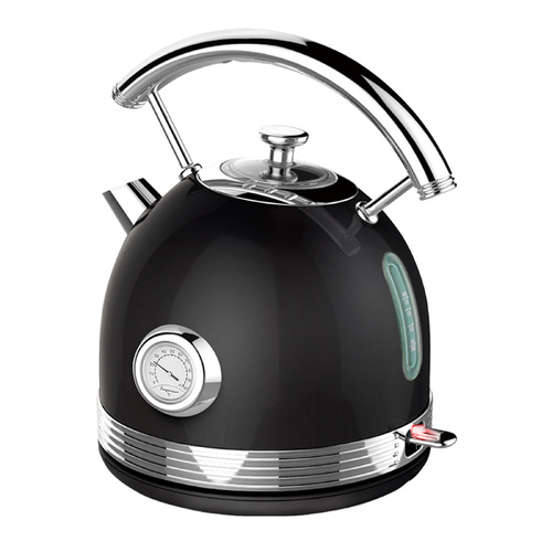 PHILEX Electric Kettle Water Boiler Stainless Steel Retro 1.7L BLACK - Main Image