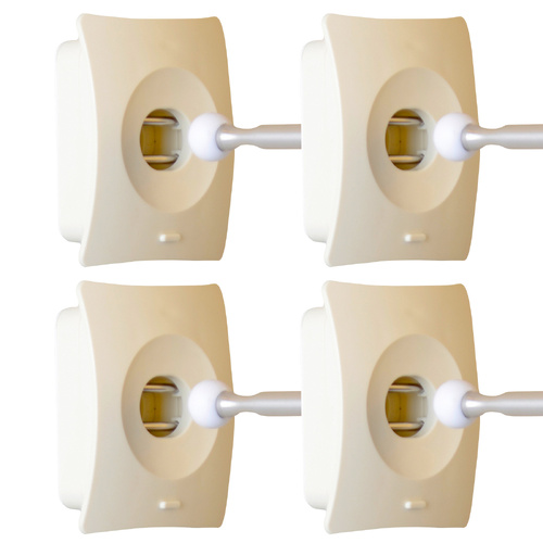4X Door Stopper Wall Mount Door Stop Adhesive Catch Hole Advanced BEIGE - Main Image