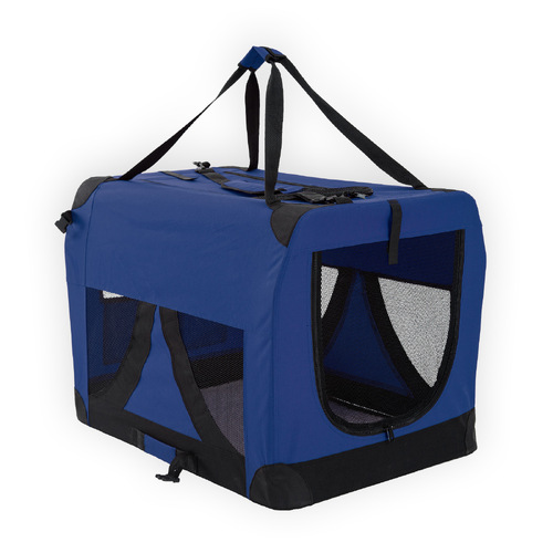 Portable Soft Dog Cage Crate Carrier L BLUE - Main Image