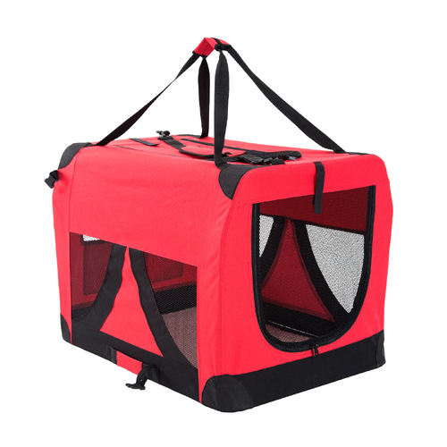 Portable Soft Dog Cage Crate Carrier L RED - Main Image