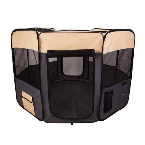 Pet Dog Portable Soft Playpen Crate Cage XL GREY - Main Image