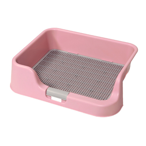 Dog Pet Potty Tray Training Toilet Raised Walls T1 PINK - Main Image