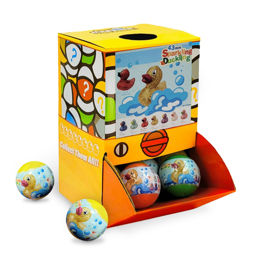 40X Kenisy Sparkling Glitter Duck Capsules 50mm Collectible Gacha in Display Box - Main Image