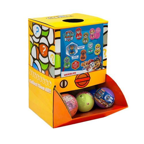 40X Paw Patrol Weebles Dog Toy Capsules 50mm Collectible Gacha in Display Box - Main Image
