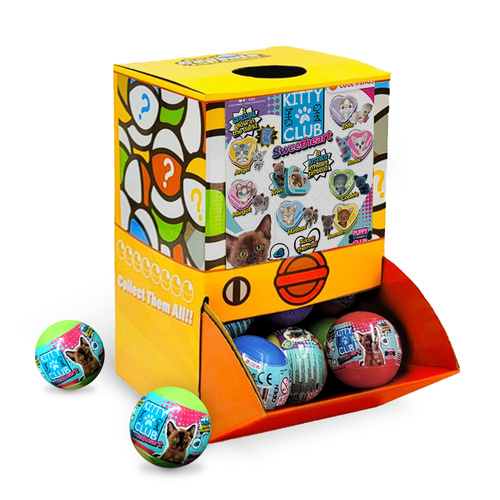 40X Kitty Club Sweet Heart Cat Toy Capsules 50mm Collectible Gacha w Display Box - Main Image