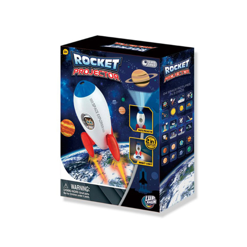 Rocket Projector Night Light Kids STEM Toy - Outer Space Planet - Main Image