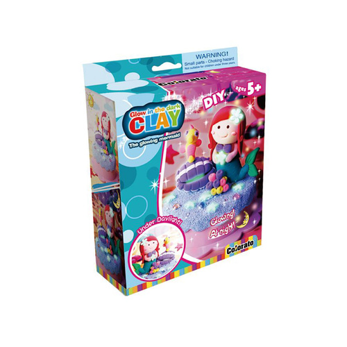 Colorato Mermaid Glow Set - Glow-in-the-Dark Super Clay DIY Craft Kit for Kids - Main Image