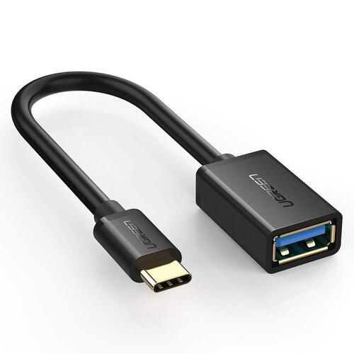UGREEN USB Type-C Male to USB 3.0 Type A Female OTG Cable - Black 15CM (30701) - Main Image