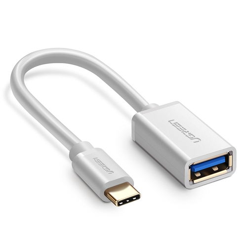 UGREEN USB Type-C Male to USB 3.0 Type A Female OTG Cable - White 15CM (30702) - Main Image