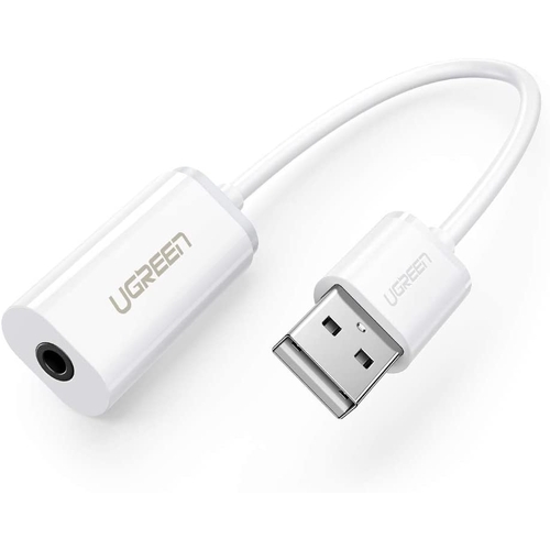 UGREEN USB A Male to 3.5 mm Aux Cable (White) - Main Image