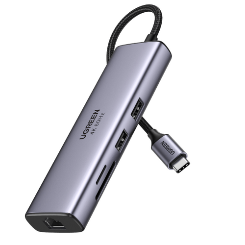 UGREEN 60515 USB-C to HDMI/Ethernet Adapter with Card Reader - Main Image