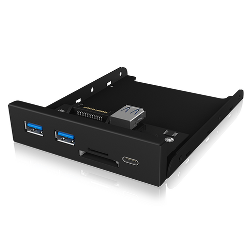 ICY BOX IB-HUB1417-i3 Frontpanel with USB 3.0 Type-C and Type-A hub with card reader - Main Image