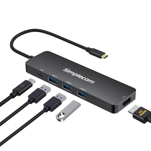 Simplecom CH545 USB-C 5-in-1 Multiport Adapter Docking Station with 3-Port USB 3.0 Hub PD HDMI - Main Image