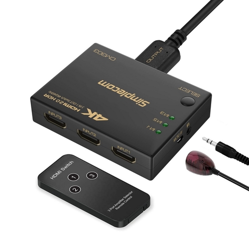 Simplecom CM303 Ultra HD 3 Way HDMI Switch 3 IN 1 OUT Splitter 4K@60Hz - Main Image
