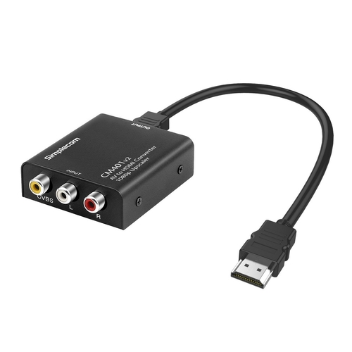 Simplecom CM401v2 Composite AV CVBS to HDMI Video Converter 1080p Upscaler Alloy Case - Main Image