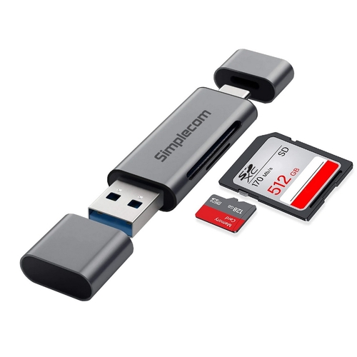 Simplecom CR402 SuperSpeed USB-C and USB-A SD/MicroSD Card Reader USB 3.2 Gen 1 (USB 3.0) - Main Image