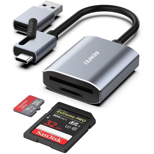 BENFEI USB Type-C/Type-A to SD TF Card Reader - Main Image