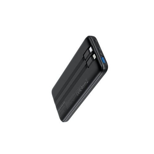 CHOETECH B654 10000mAh Pwer Bank 22.5W USB-A / USB-C / micro USB with built-in USB-C / Lightning cable - black - Main Image