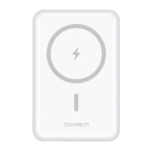 CHOETECH B662-WH USB-A + USB-C + Wireless Magnetic Power bank 5000mAh (White) - Main Image