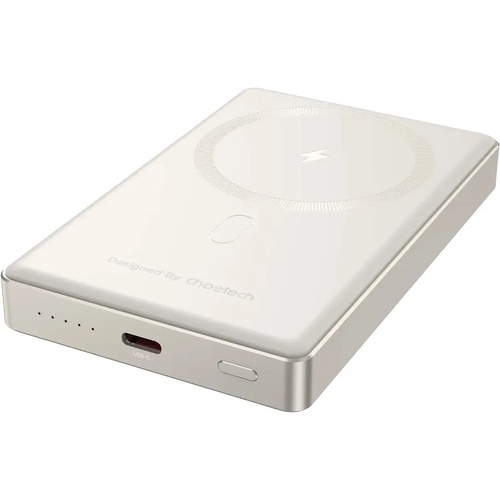CHOETECH B739-WH 20W Slim USB-C 10000mAh Magnetic Power Bank - White - Main Image