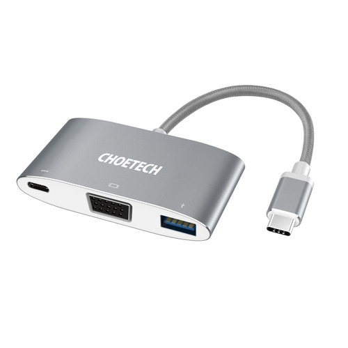 CHOETECH HUB-V02 USB-C to VGA & USB Multiport Adapter - Main Image