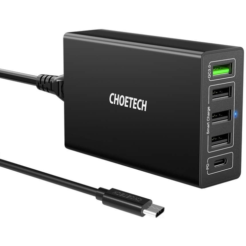 CHOETECH Q34U2Q 5-Port 60W PD Charger with 30W Power Delivery and 18W Quick Charge 3.0 - Main Image