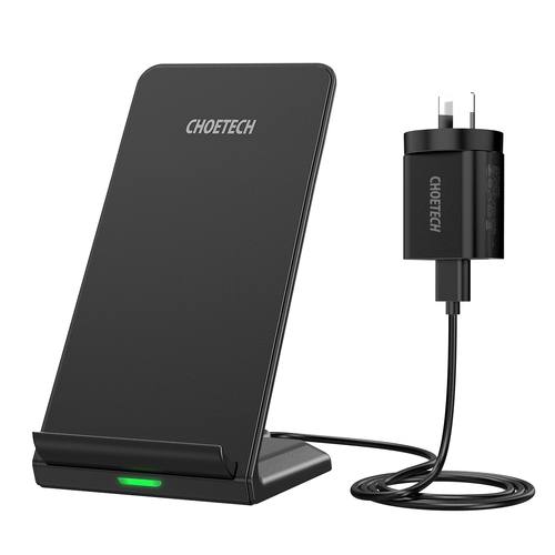 CHOETECH T524S 10W/7.5W Fast Wireless Charging Stand with AC Adapter - Main Image