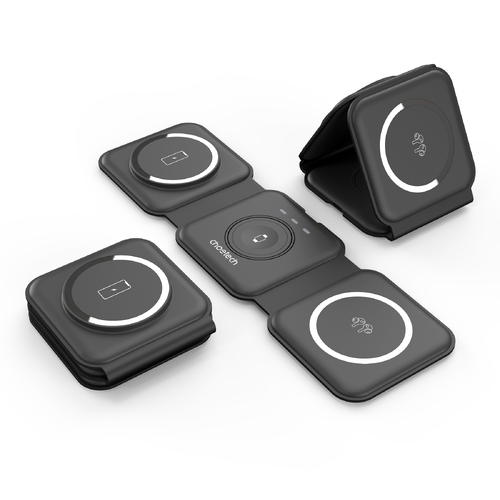 CHOETECH T588-F-BK 3-in-1 Foldable Fast Wireless Charger for Phone/Watch/Earphone - Main Image